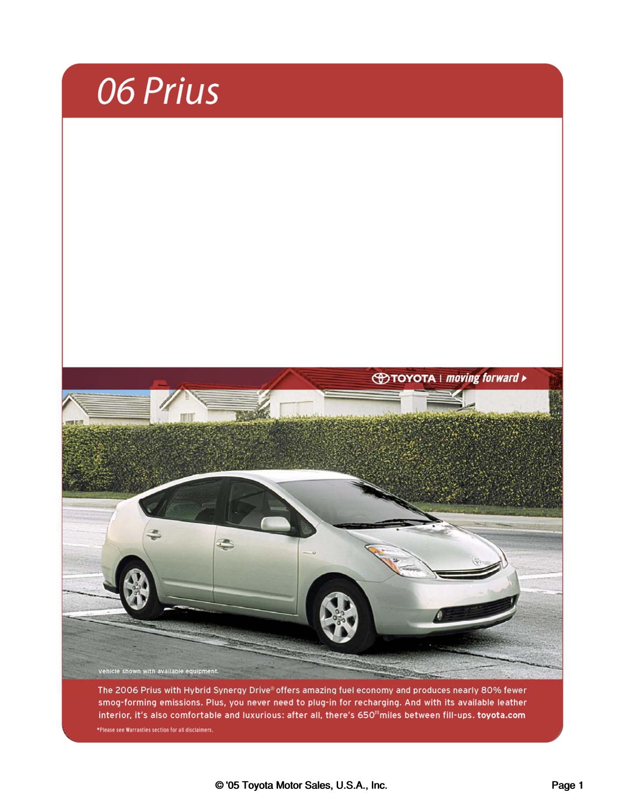 2006 Toyota Prius Brochure Page 5